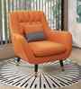 Shremate Leatherette Lounge Chair In Orange Colour