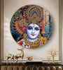 Shri Krishna With Bansuri Acrylic Round Wall Art