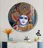Shri Krishna With Bansuri Acrylic Round Wall Art