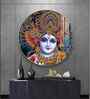 Shri Krishna With Bansuri Acrylic Round Wall Art