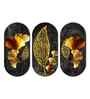 Set of 3  Golden Leaf Wooden Wall Hanging Set Of 3