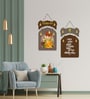Set of 2  Lord Ganesha Wooden Wall Hanging