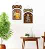 Set of 2  Lord Ganesha Wooden Wall Hanging
