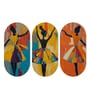 Set of 3  Colorful Ballerina Wooden Wall Hanging Set Of 3