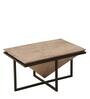 Shrine Coffee Table In Natural Finish with Black Base