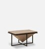Shrine Coffee Table In Natural Finish with Black Base