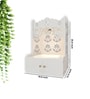 Shubh Labh Symbol of Hindu Religious White Wooden Wall Temple for Home With Inbuilt focus Lights & Spacious Shelf