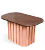 Shutter Solid Wood Centre Table in Copper &Brown Finish