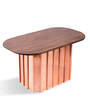 Shutter Solid Wood Centre Table in Copper &Brown Finish