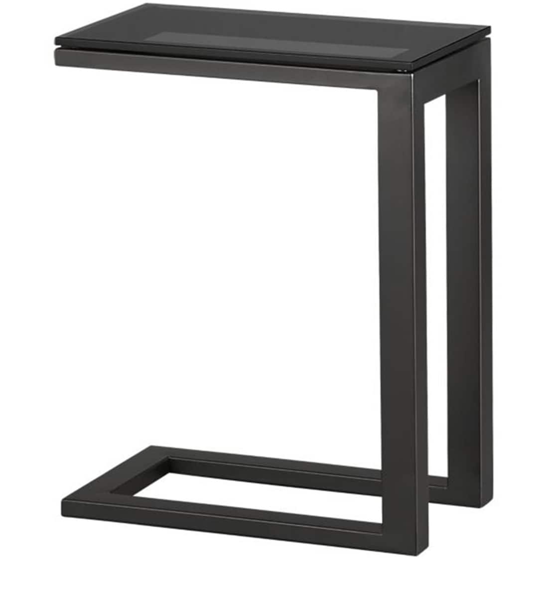 Buy CShape End Table with Black Glass Top by Asian Arts Online C