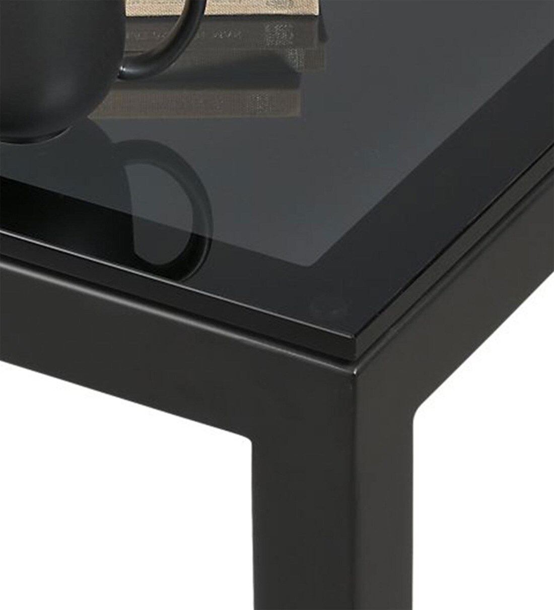 Buy CShape End Table with Black Glass Top by Asian Arts Online C