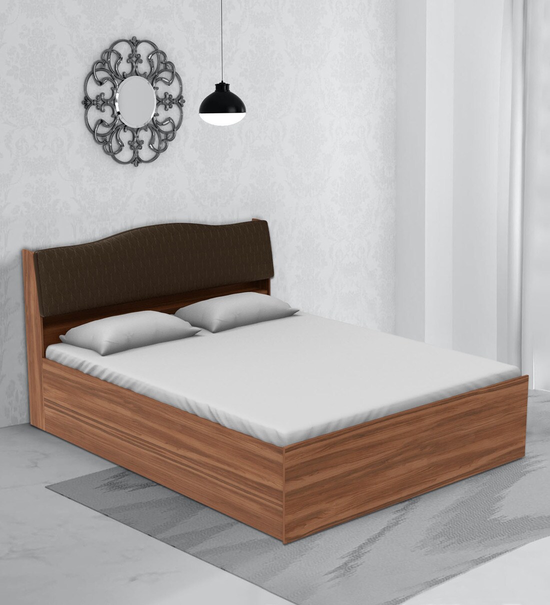 Buy Sierra King Size Bed with Storage in Brown Finish at 8 OFF by Godrej Interio Pepperfry