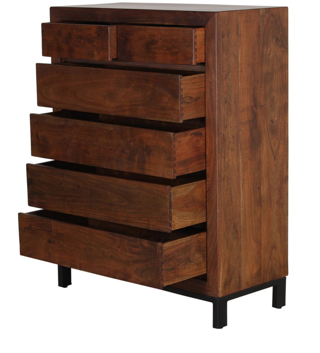 Buy Tiber Solid Wood Chest of Drawers in Premium Acacia Finish