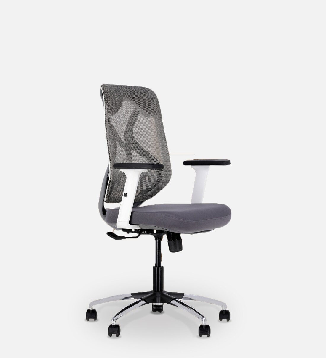 Buy Sila Medium Back Ergonomic Chair In White & Grey Colour at 49 OFF