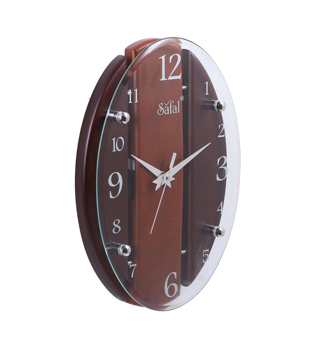 Buy Silent Sweep Mechanism Engineered Wood Wall Clock By Safal Quartz