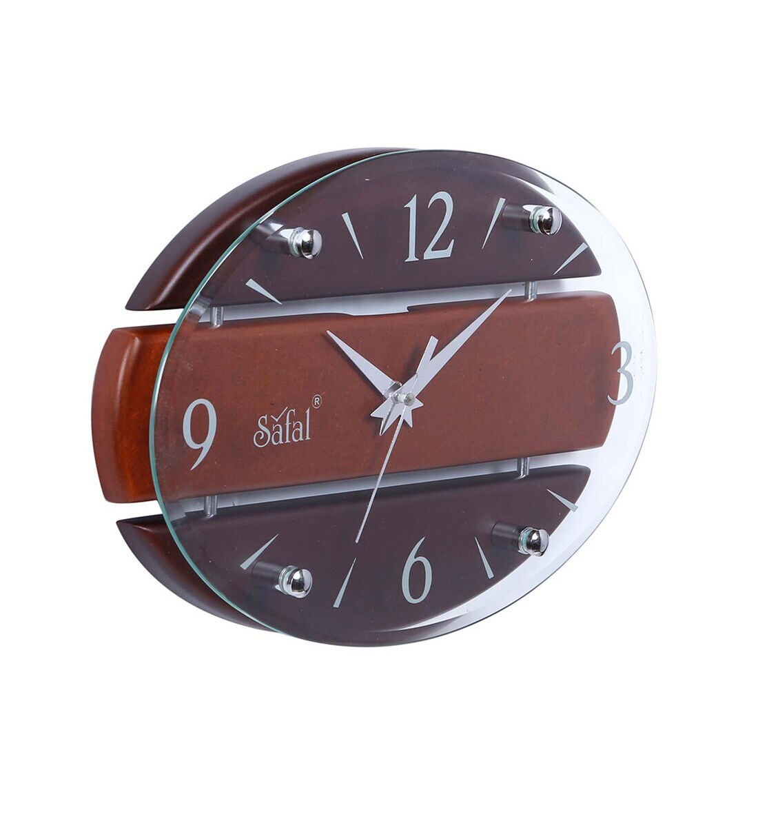 Buy Silent Sweep Mechanism Engineered Wood Wall Clock By Safal Quartz