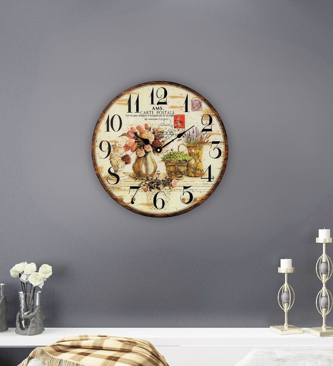 Buy Running Ahead Of Time Brown Terracotta Wall Clock At 39% Off By Ams 