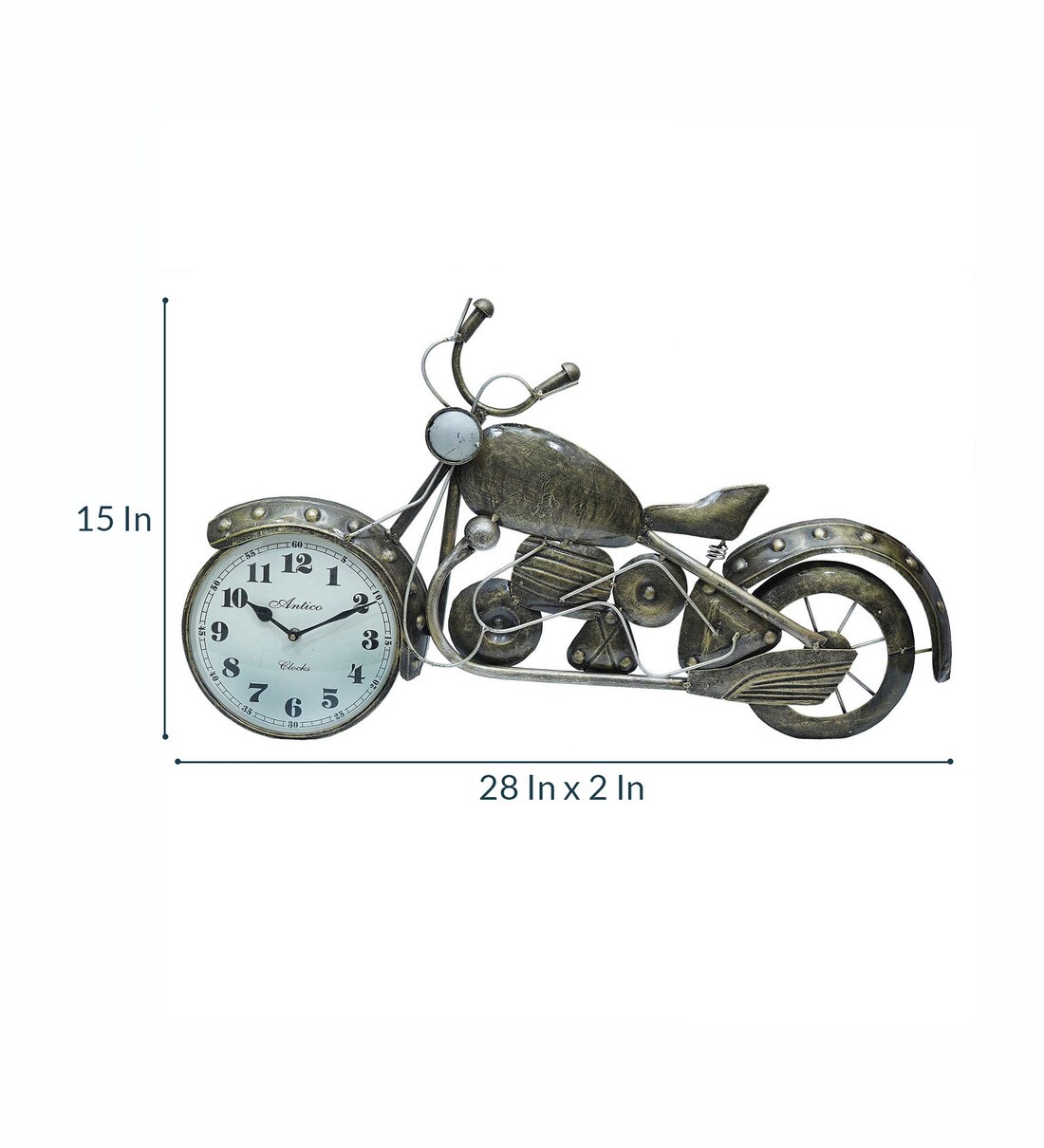Buy Silver Metal Motorcycle Wall Clock by Craft Tree Online Novelty