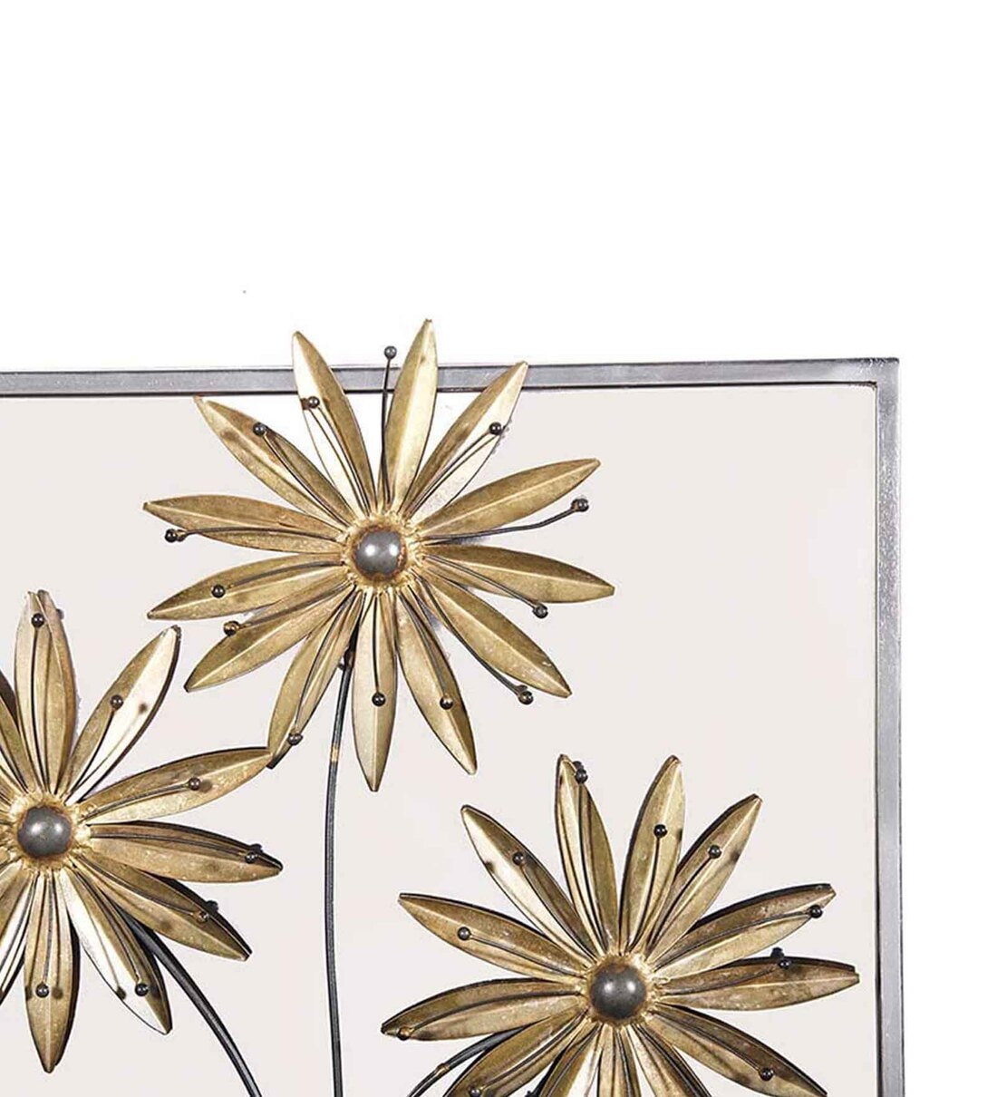 Buy Silver Metal Decorative Wall Art by Fanusta Online Floral Metal