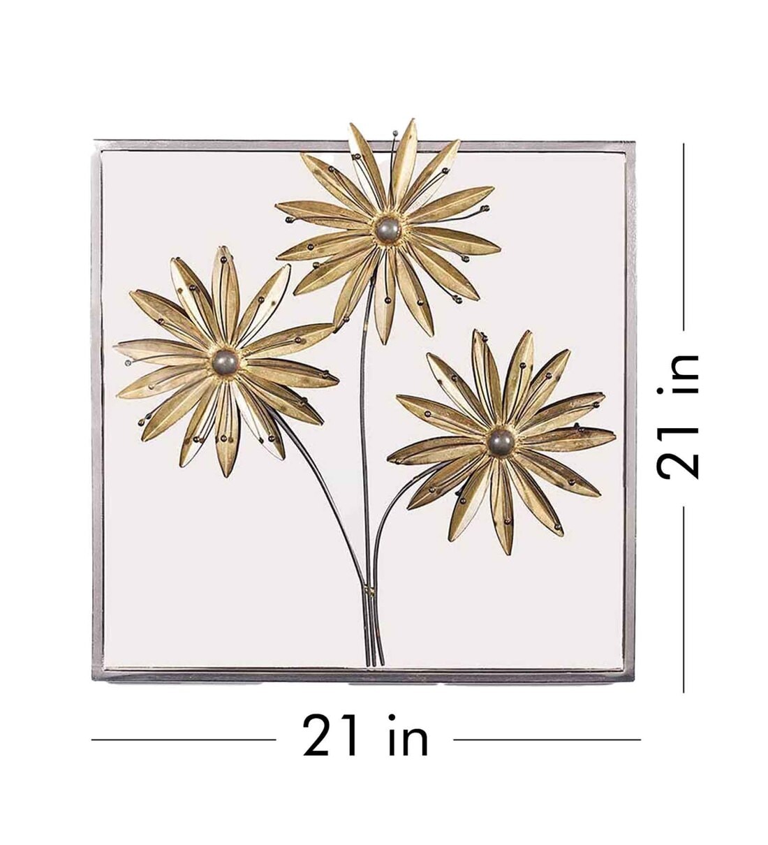 Buy Silver Metal Decorative Wall Art by Fanusta Online Floral Metal