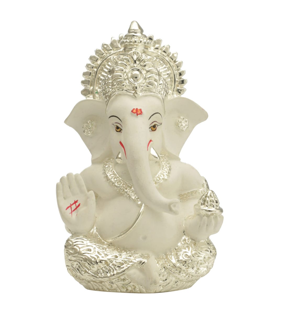 Buy Silver Plated Ganesha For Car Dashboard Idol by CraftVatika Online