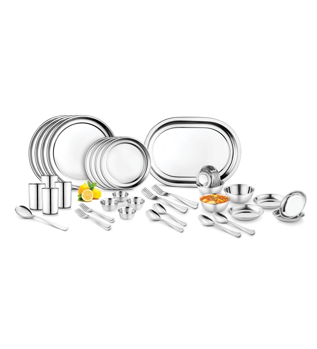 Buy Heavy Gauge Stainless Steel Laser Design Dinner Set 42 Pieces By
