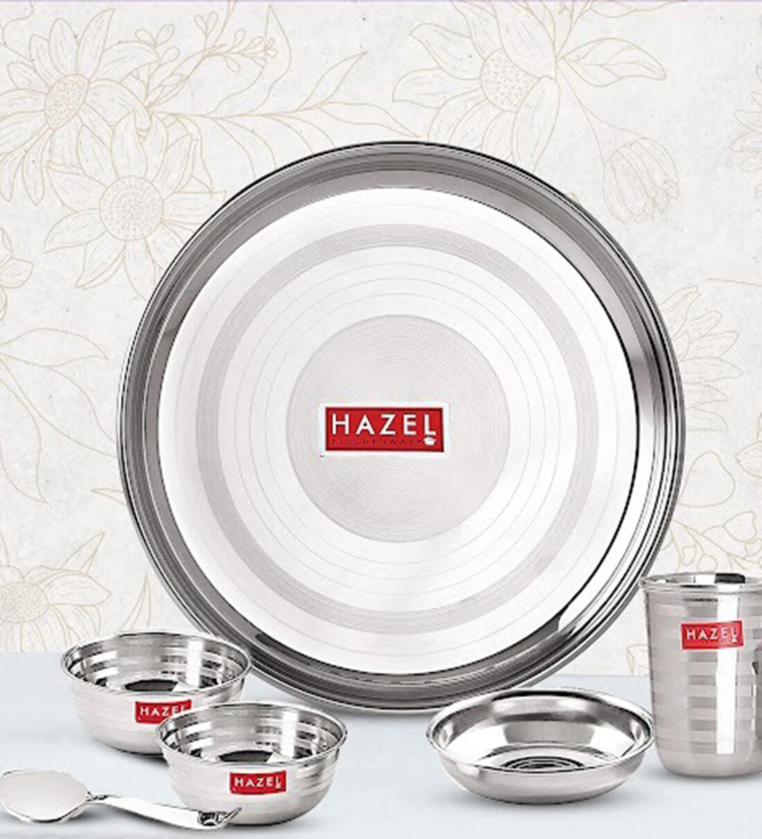 Buy Silver Stainless Steal 6 Pc Dinner Set by Hazel Online Dinnerware