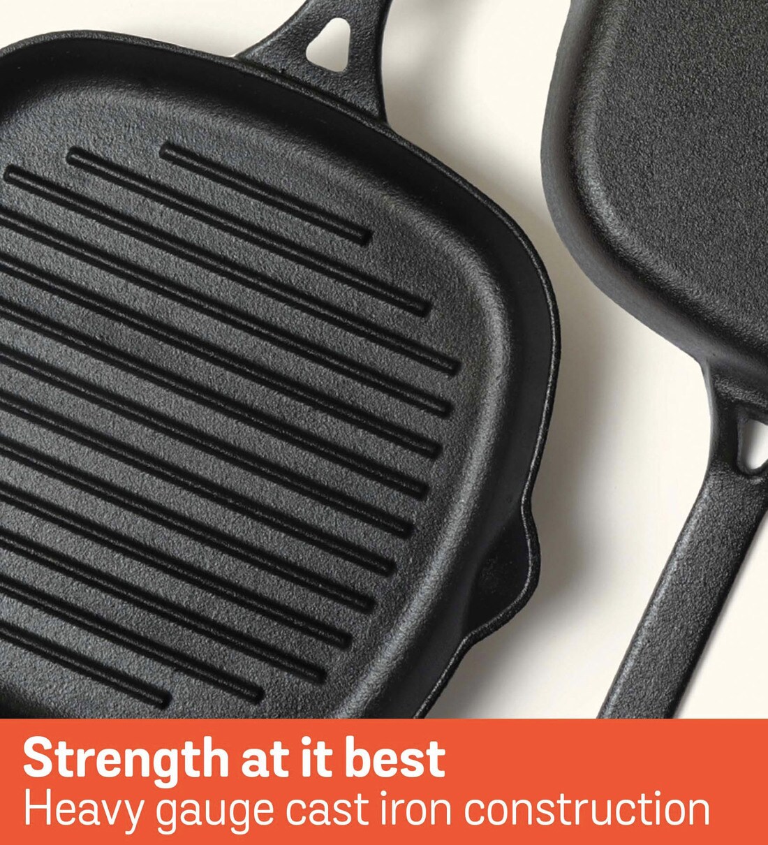 Food Network 9.8-in. Pre-Seasoned Cast-Iron Grill Pan - Black