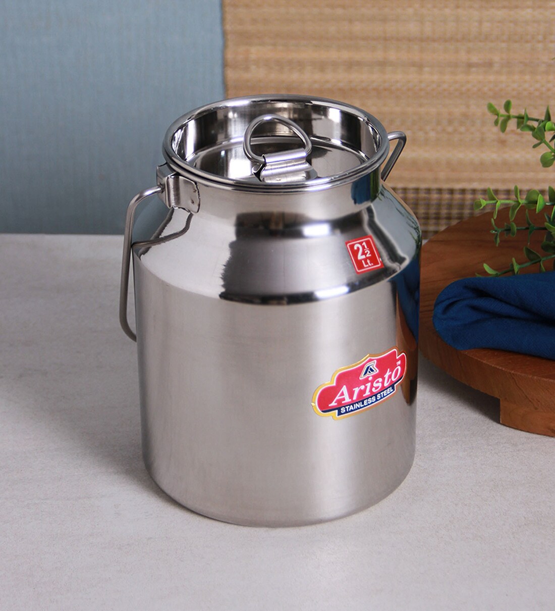 Silver 25 Litre Stainless Steel Milk Container