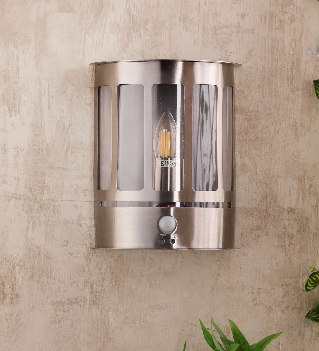 Buy Bevel Silver Metal Outdoor Wall Light by Jainsons Emporio Online