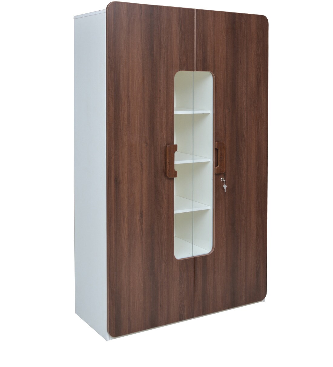 Buy Scion 2 Door Wardrobe in White Lily & Walnut Finish by Crystal Furnitech Online 2 Door
