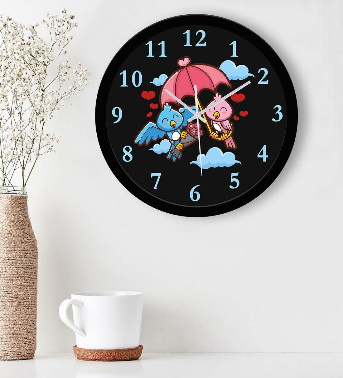 Buy Singing Birds Wall Clock in Multicolour by WENS Online Kids Wall