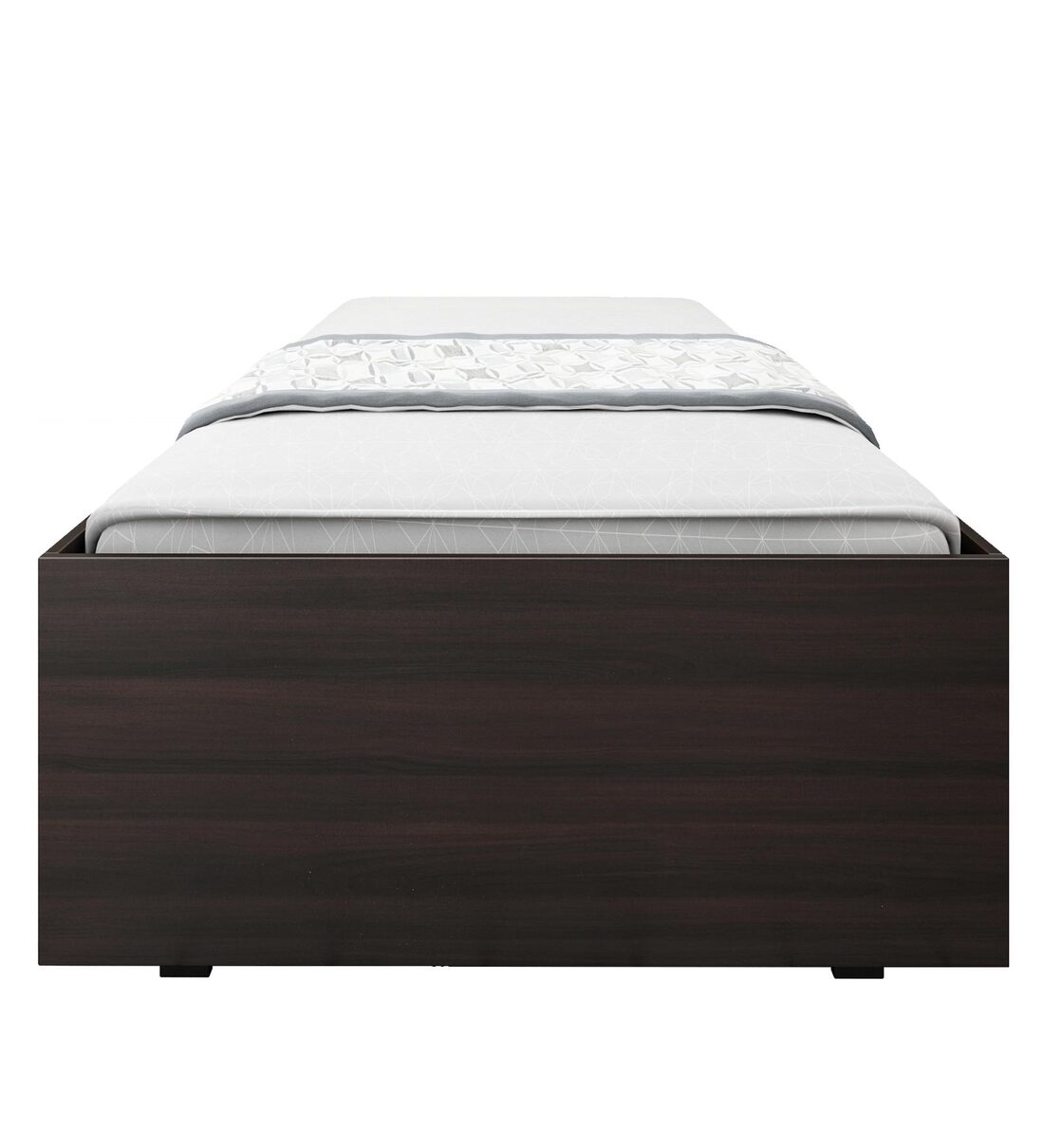 Buy Rhino Single Bed in Wallnut Finish with Drawer Storage by Crystal