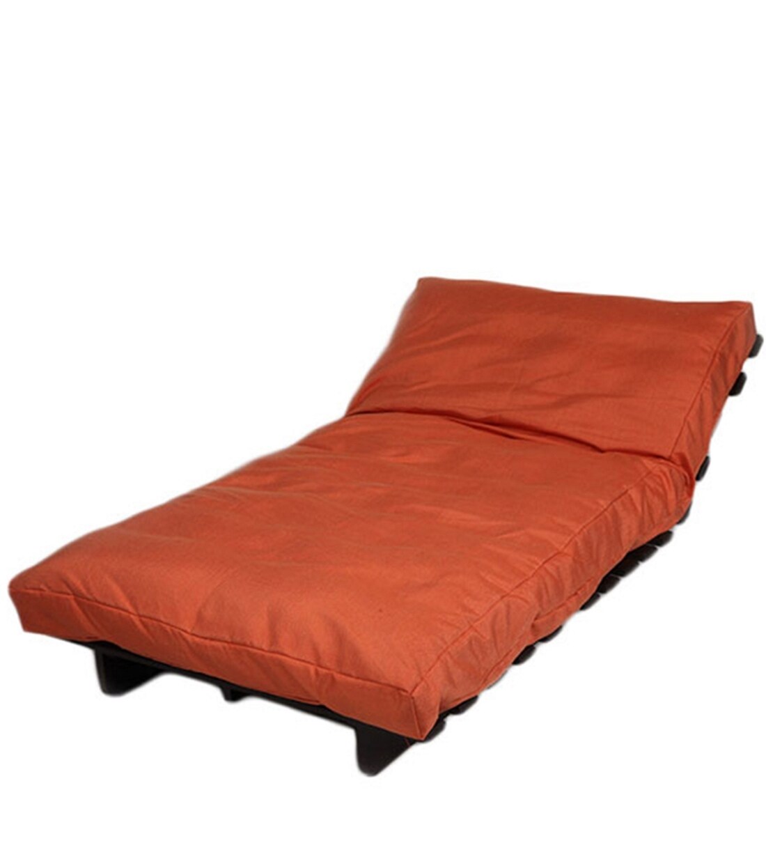 Buy Single Futon in Orange Colour with Mattress by ARRA Online Futons