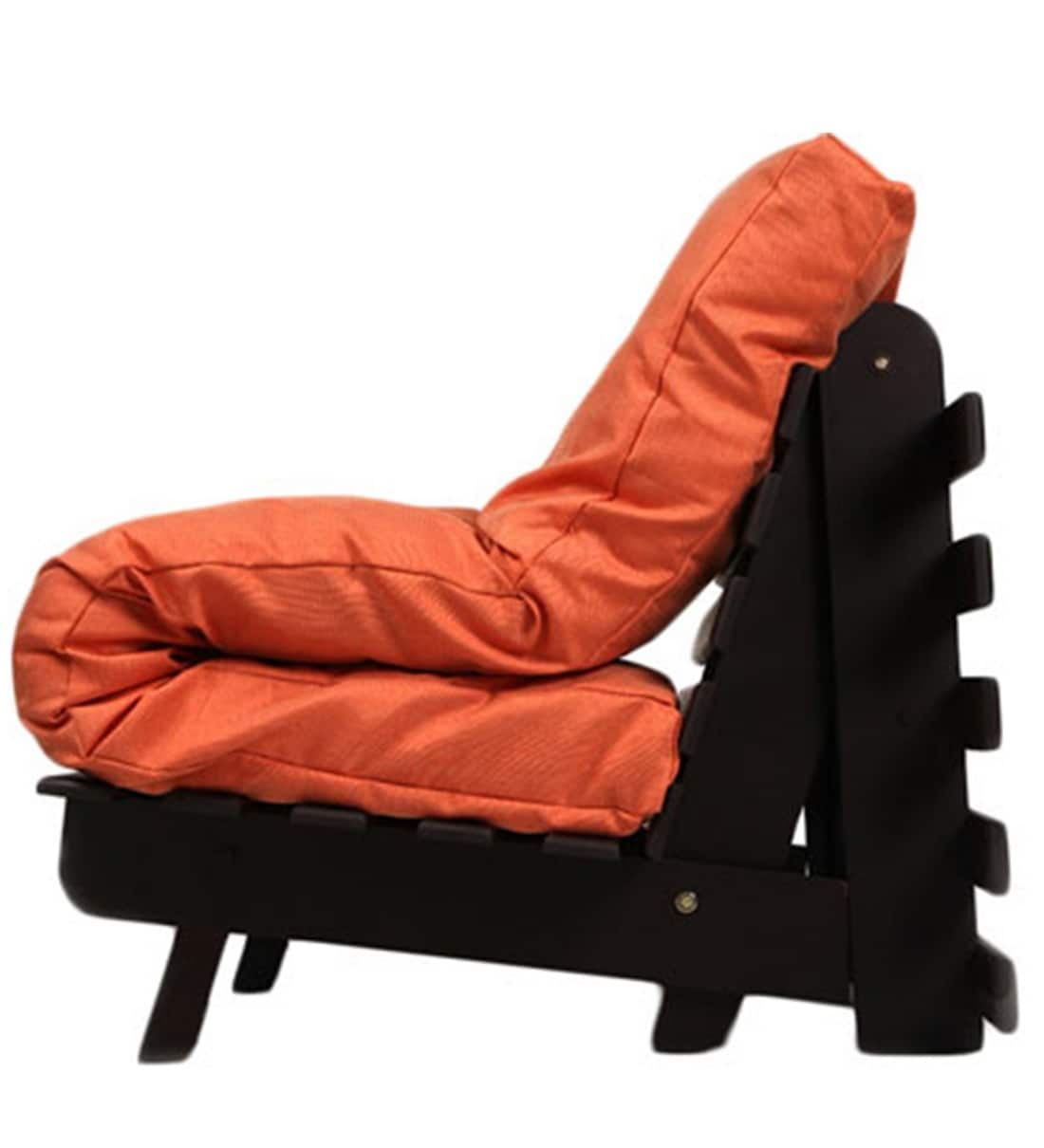 Buy Single Futon in Orange Colour with Mattress by ARRA Online Futons