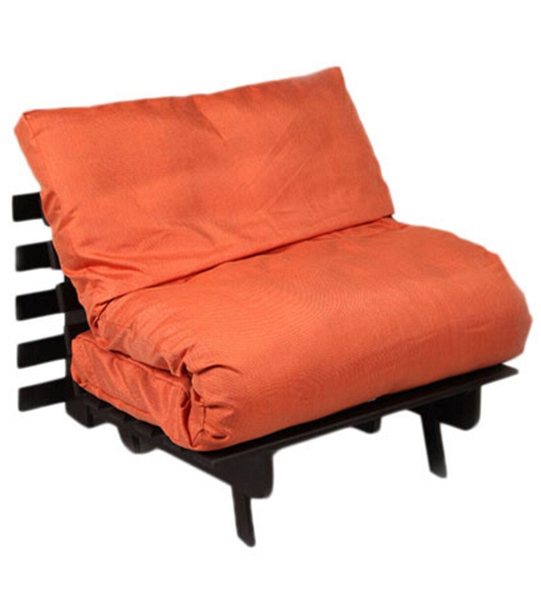Buy Single Futon in Orange Colour with Mattress by ARRA Online Futons