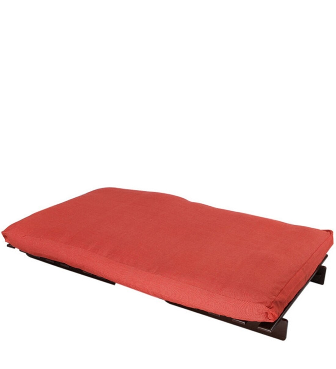 Buy Single Futon Sofa cum Bed with Mattress in Red Colour by ARRA