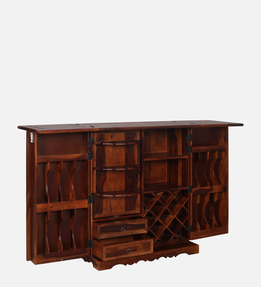 Buy Siramika Sheesham Wood Bar Cabinet In Honey Oak Finish By Mudramark Online Bar Cabinets