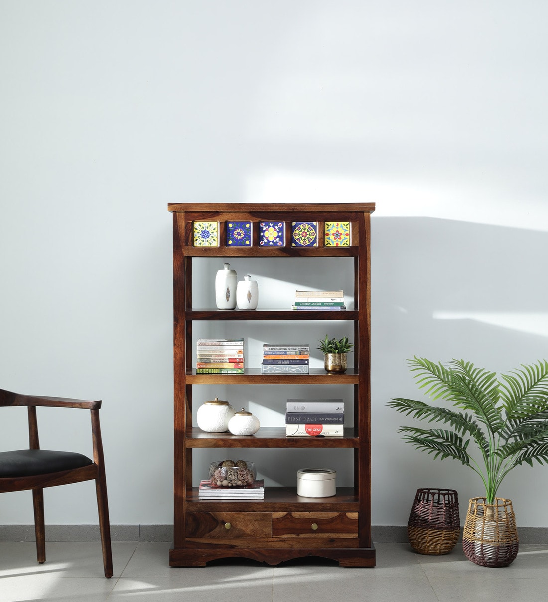 Buy Siramika Sheesham Wood Book Shelf In Provincial Teak Finish At Off By Mudramark From