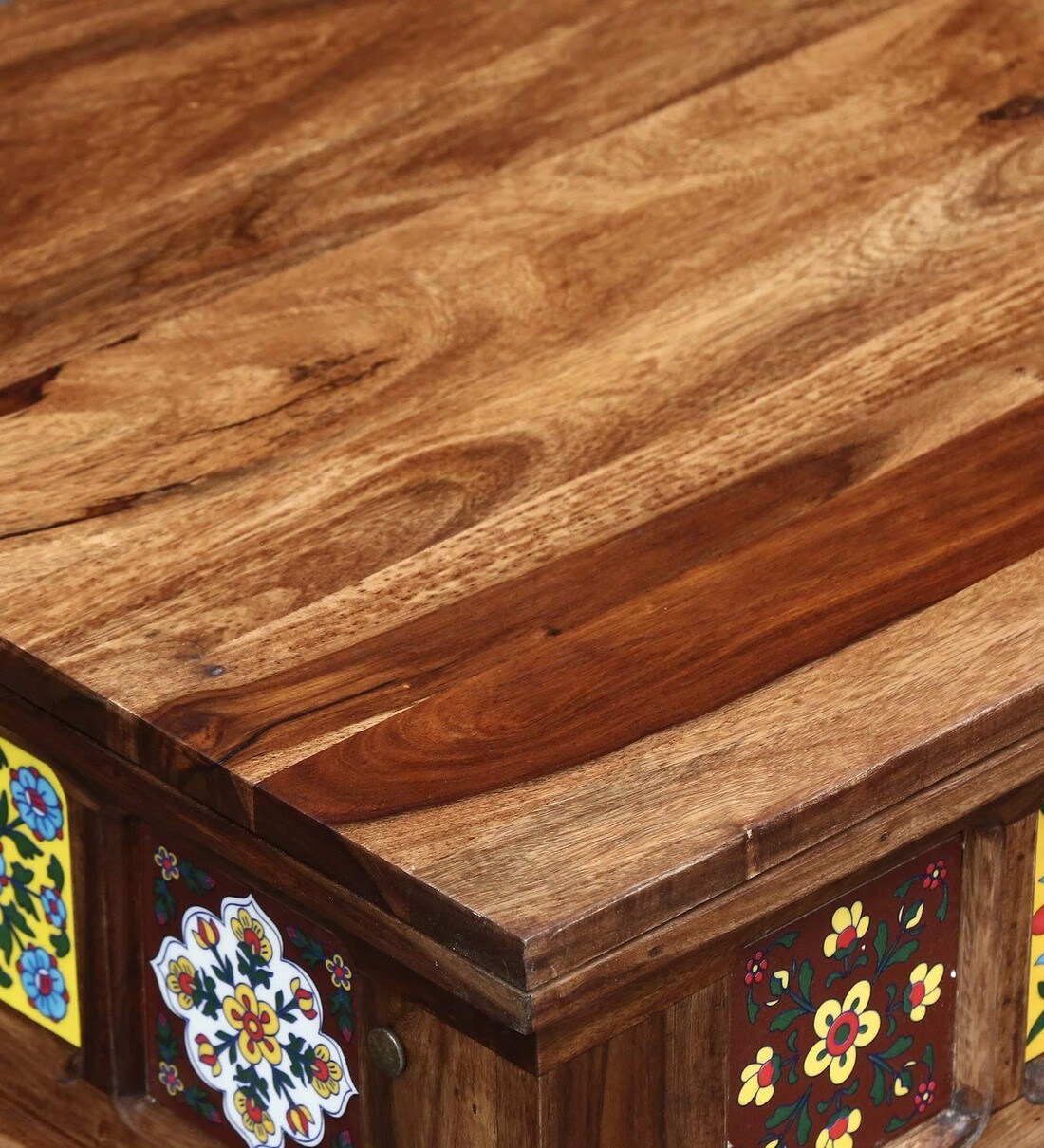 Buy Siramika Sheesham Wood Coffee Table In Rustic Teak Finish Online Traditional Coffee Tables