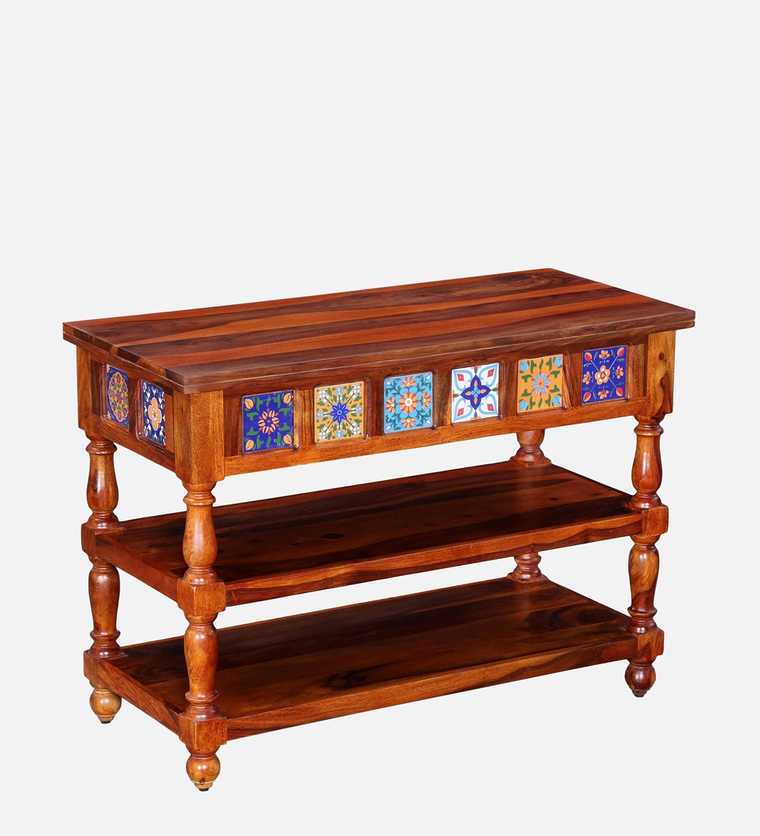 Buy Siramika Sheesham Wood Console Table In Honey Oak Finish Online