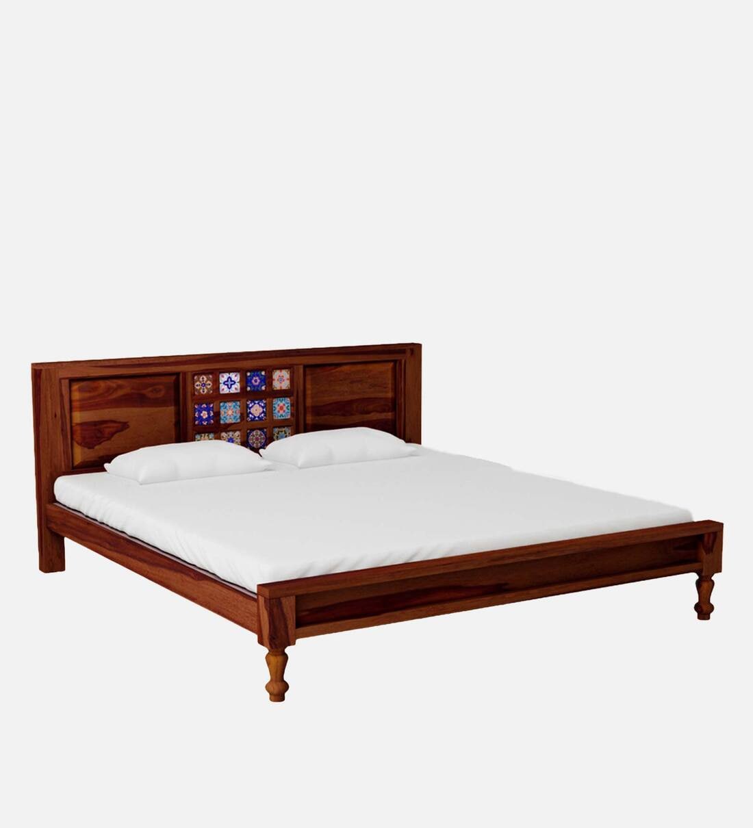 Buy Siramika Sheesham Wood King Size Bed In Honey Oak Finish By Mudramark Online Traditional