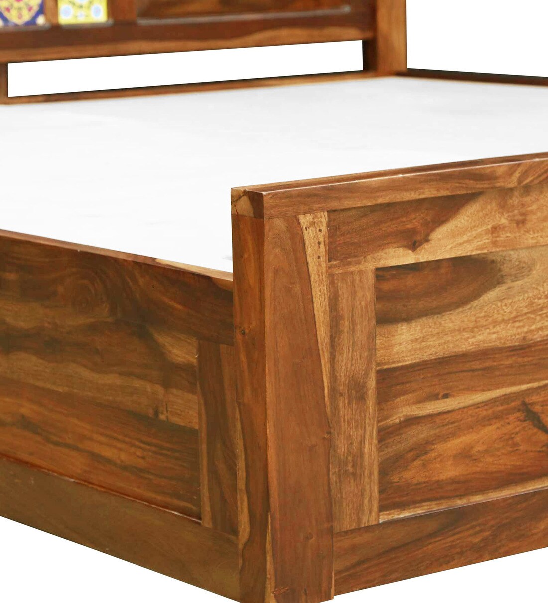 Buy Siramika Solid Wood King Size Bed With Box Storage In Rustic Teak