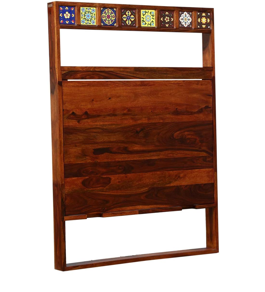 Buy Siramika Solid Wood Wall Mounted Foldable 4 Seater Dining Table In