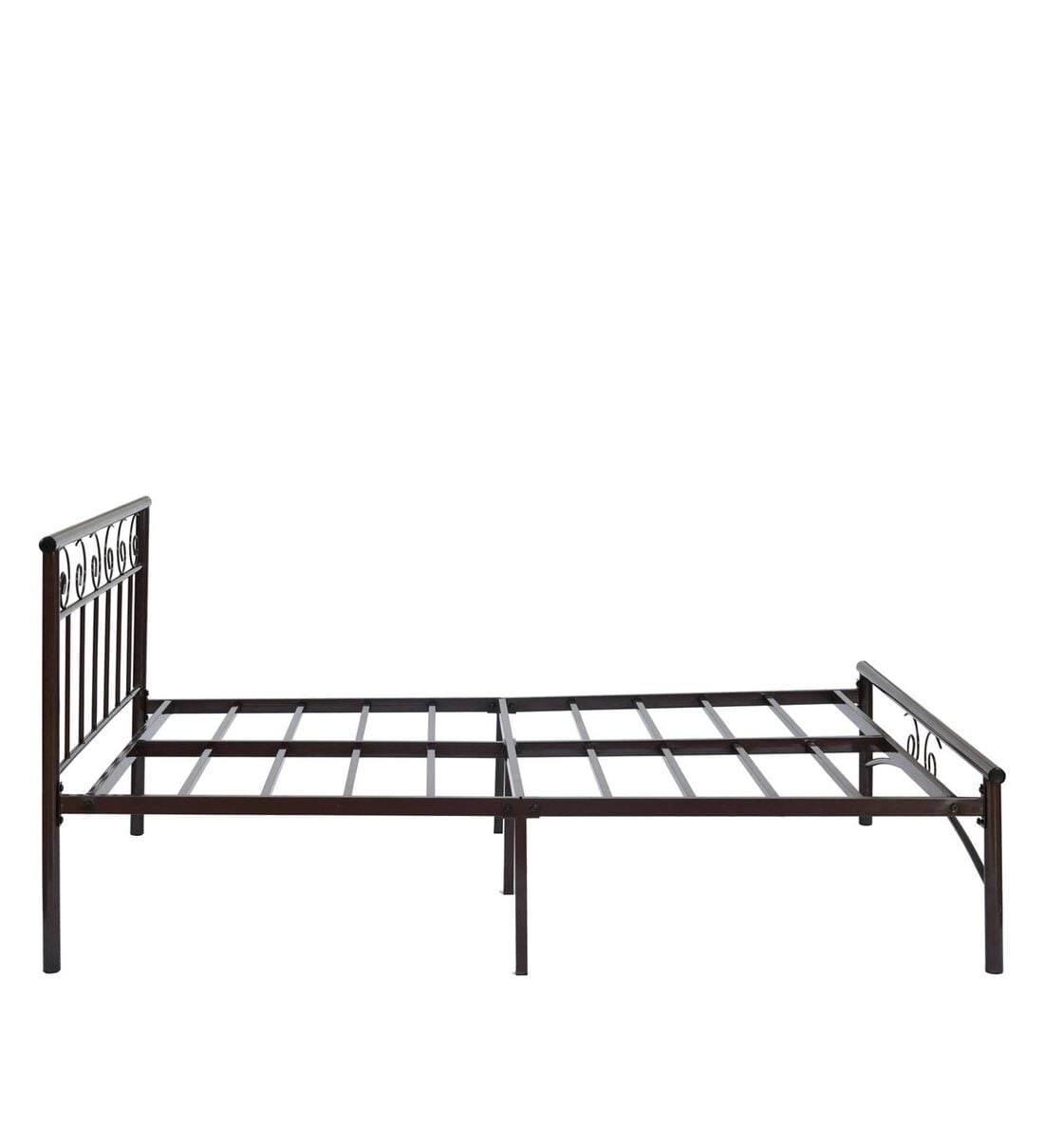 Buy Sistema Single Metal Bed in Char Brown Colour Online Modern Single Beds Beds Furniture