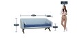 Tripoid 3 Seater Sofa in Light Grey & Blue Colour