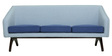Tripoid 3 Seater Sofa in Light Grey & Blue Colour