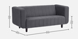 Sicly Velvet 3 Seater sofa in Space Grey Colour