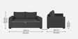 Sigma Fabric 2 Seater Sofa In Charcoal Grey Colour