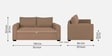Sigma Fabric 2 Seater Sofa In Cosmic Beige Colour
